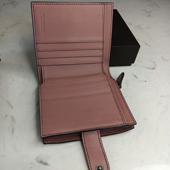 BOTTEGA VENETA two tone mauve pink leather INTRECCIATO Wallet Full Set - Picture 7 of 11